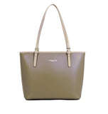 Sac cabas en cuir Lancaster-Smooth Taupe/Galet