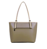 Sac cabas en cuir Lancaster-Smooth Taupe/Galet