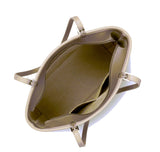 Sac cabas en cuir Lancaster-Smooth Taupe/Galet