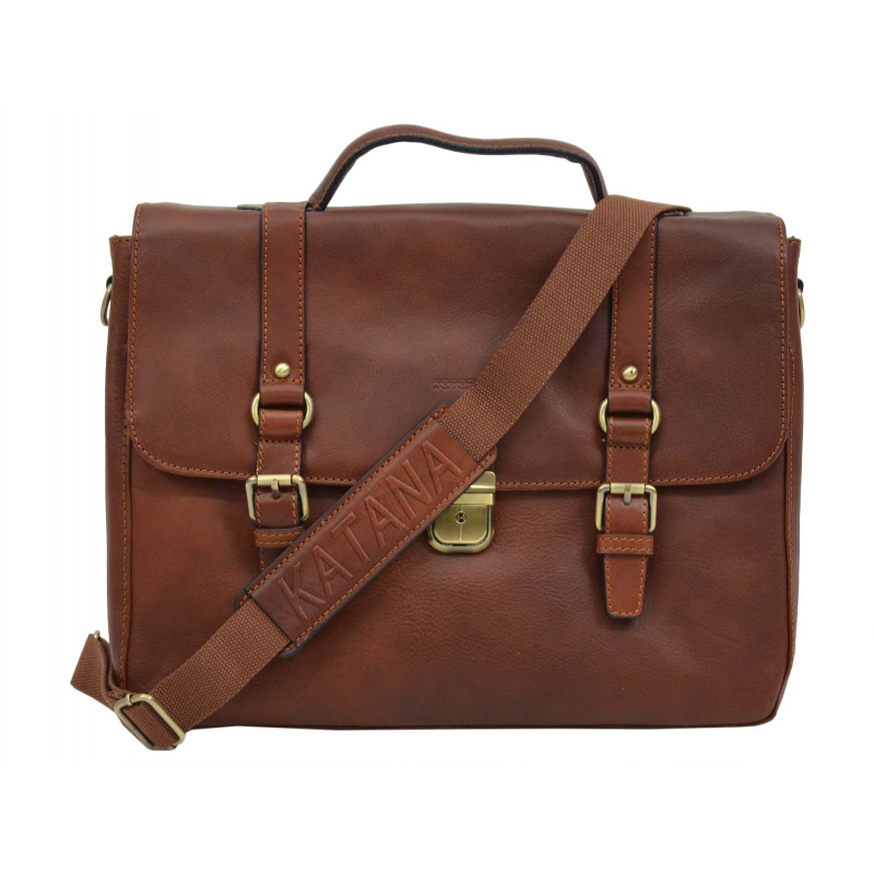 Porte-documents cartable en cuir gras Katana – ALYS'SAC MAROQUINERIE