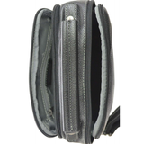 Sacoche porté bandoulière en cuir Homme Katana 69318 Noir