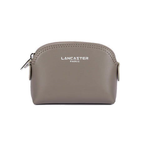 Petit porte-monnaie en cuir Lancaster-Smooth Taupe/Galet