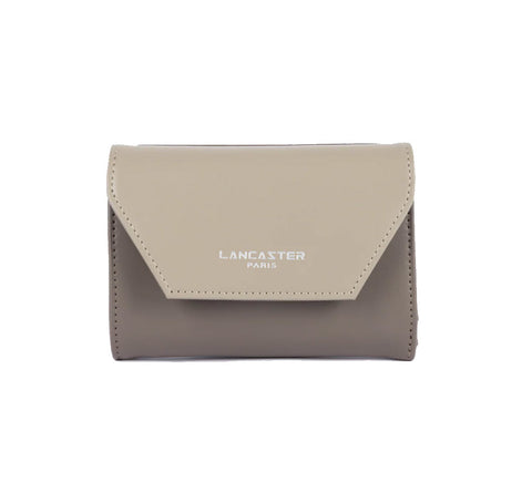 Portefeuille en cuir Lancaster-Smooth Taupe/Galet