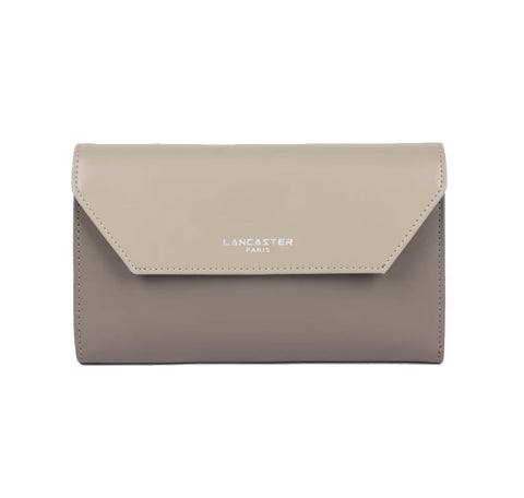 Portefeuille compagnon Lancaster-Smooth Taupe/galet
