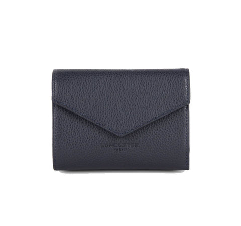Petit portefeuille en cuir Lancaster-Foulonné PM Bleu Foncé