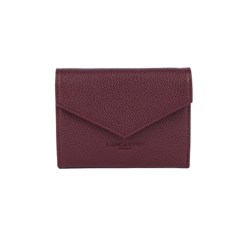Petit portefeuille en cuir Lancaster-Foulonné PM Bordeaux
