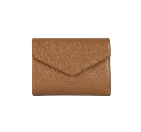 Petit portefeuille en cuir Lancaster-Foulonné PM Camel