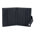 Porte-cartes en cuir Lancaster-Foulonné PM Bleu Foncé