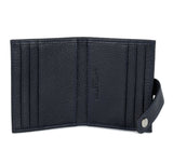 Porte-cartes en cuir Lancaster-Foulonné PM Bleu Foncé