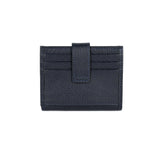 Porte-cartes en cuir Lancaster-Foulonné PM Bleu Foncé