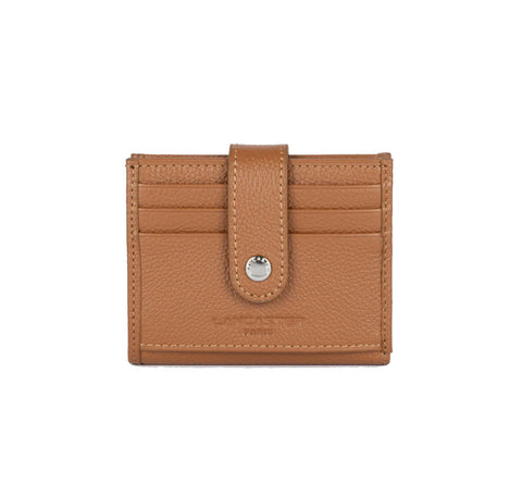 Porte-cartes en cuir Lancaster-Foulonné PM Camel