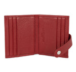 Porte-cartes en cuir Lancaster-Foulonné PM Carmin