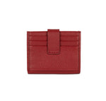 Porte-cartes en cuir Lancaster-Foulonné PM Carmin