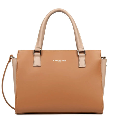 Sac porté main Smooth 437-03 Lancaster Camel/Nude Foncé