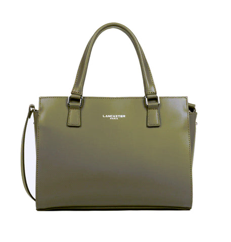 Sac à main en cuir Lancaster-Smooth Kaki