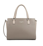Sac à main en cuir Lancaster-Smooth Taupe/Galet