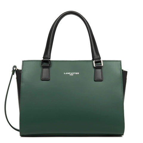 Sac porté main Smooth 437-03 Lancaster Vert Foncé/Noir