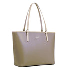 Sac cabas en cuir Lancaster-Smooth Taupe/Galet