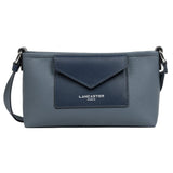 Pochette Lancaster Maya double KBA Bleu Givré