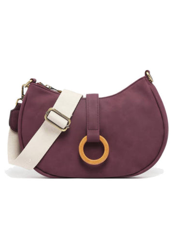 Sac à main bandoulière végan Woomen Crocus coloris Prune