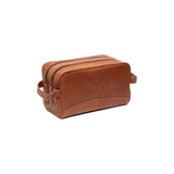 Trousse de toilette en cuir Chesterfield-Stacey Cognac
