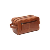 Trousse de toilette en cuir Chesterfield-Stacey Cognac