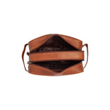 Trousse de toilette en cuir Chesterfield-Stacey Cognac