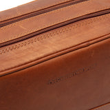 Trousse de toilette en cuir Chesterfield-Stacey Cognac