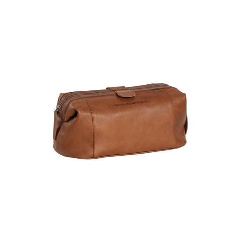 Trousse de toilette en cuir Chesterfield-Vince Cognac