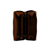 Portefeuille zippé en cuir Chesterfield-Nova Cognac