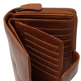 Portefeuille en cuir Chesterfield-Charlotte Cognac