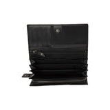 Portefeuille zippé en cuir Chesterfield-Arvento Noir