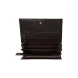 Portefeuille zippé en cuir Chesterfield-Arvento Marron