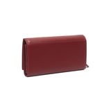 Portefeuille zippé en cuir Chesterfield-Arvento Rouge