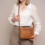 Sac à main en cuir Faro Chesterfield Cognac