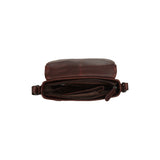 Petite besace en cuir Chesterfield-Lucian Marron
