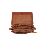 Besace à rabat en cuir Chesterfield-Laverton Cognac