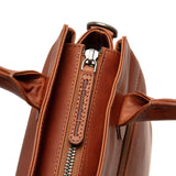 Sac à main en cuir chesterfield-Hermosa Cognac