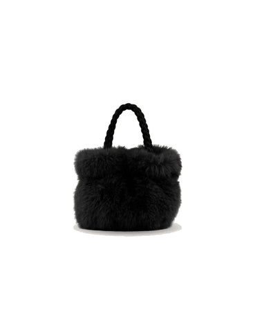Sac à main Mia&Joy – Modèle Izza en fausse fourrure-Noir