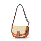 Sac à main à bandoulière en paille Venise Cognac
