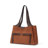 Sac shopping Fauve effet daim Cognac Mac Alyster