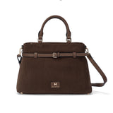 Sac à main effet velours Glysia Marron Mac Alyster