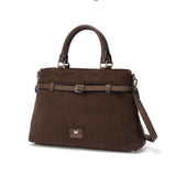 Sac à main effet velours Glysia Marron Mac Alyster
