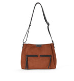 Sac à main en bandoulière Fauve effet daim Cognac Mac Alyster