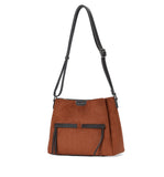 Sac à main en bandoulière Fauve effet daim Cognac Mac Alyster