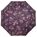 Parapluie canne X-TRA solide Isotoner Fleurs aubergine