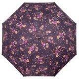 Parapluie canne X-TRA solide Isotoner Fleurs aubergine