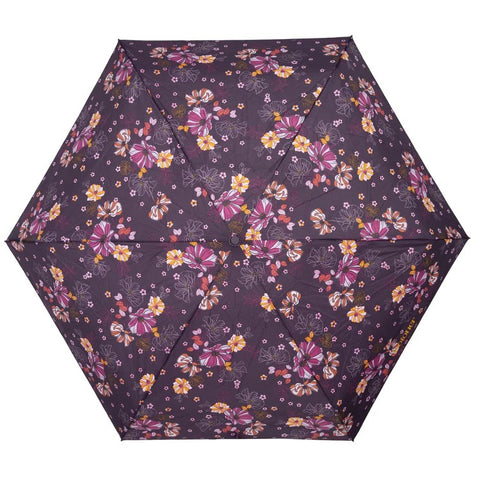 Parapluie Isotoner ultra slim Fleurs aubergine