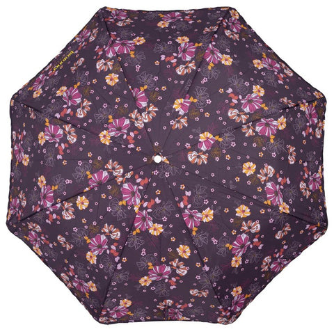 Parapluie Alpha X-TRA Solide Isotoner Fleurs aubergine