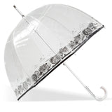 Transparent Bell Umbrella Isotoner 09496 Butterflies/Flowers